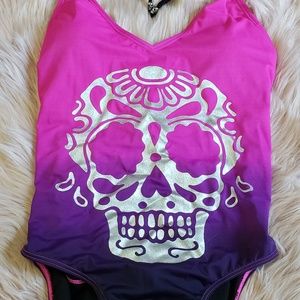 Skull one piece bikini